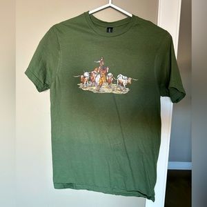 Tin & turquoise printed t shirt